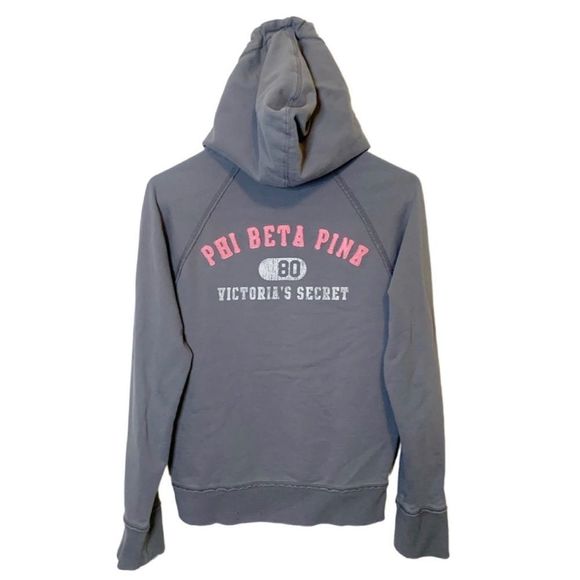 PINK Victoria’s Secret Hoodie Pullover Top Distressed Front Pocket Size Small - Picture 7 of 7